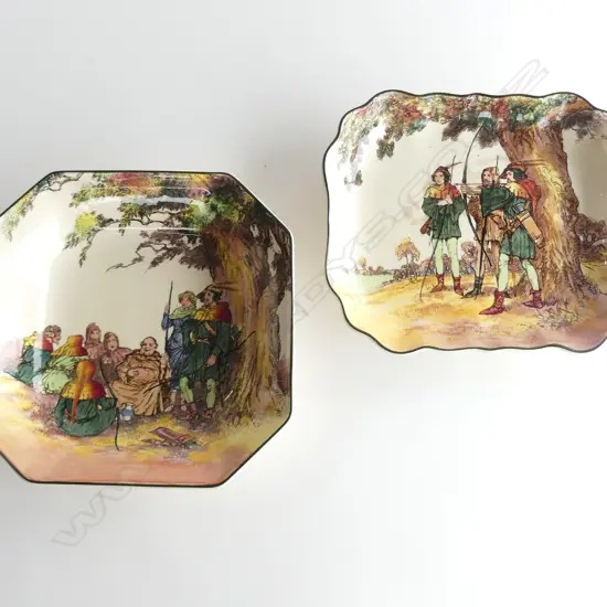 ROYAL DOULTON UNDER THE GREENWOOD TREE SQUARE DISH, L.220mm & RECTANGULAR SERPENTINE DISH, 220 x 190mm