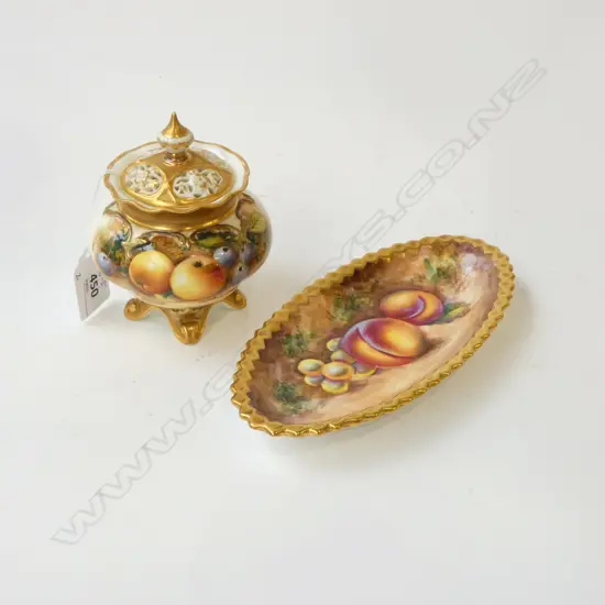 ROYAL WORCESTER POTPURRI (H.110) & 'C. SMITH' DISH (W.180mm) 