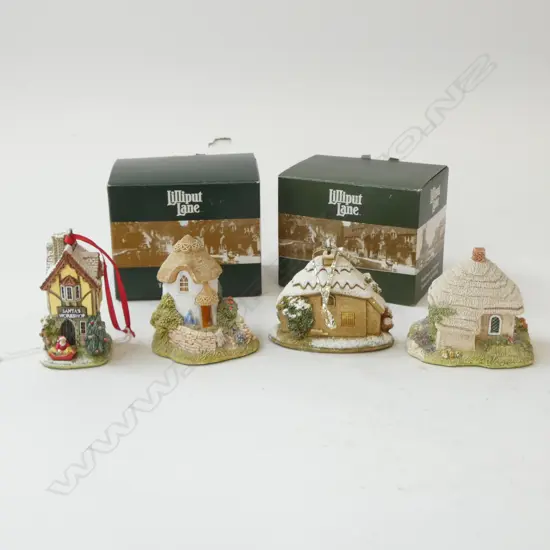 4 LILLIPUT LANE; 2 AS XMAS DECORATIONS w. BOX H.75mm