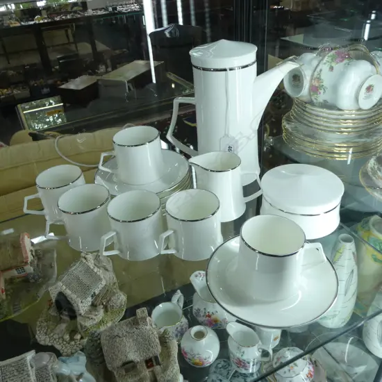 MIKASA 'SILVER RING' COFFEE SET(6)