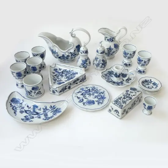 22 BLUE DANUBE ASST. CHINA ITEMS SAUCEBOAT, DISHES ETC EXCELLENT COND.