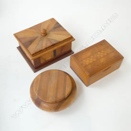 3 NZ NATIVE WOODS TRINKET BOXES