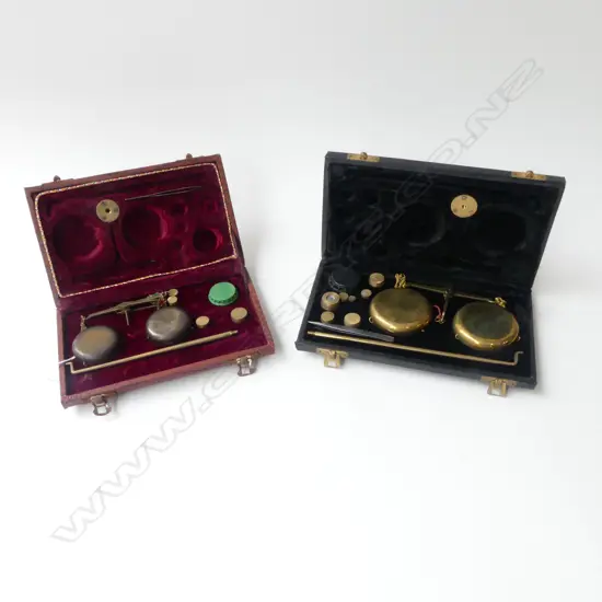 2 VINTAGE BOXED METAL SCALES 