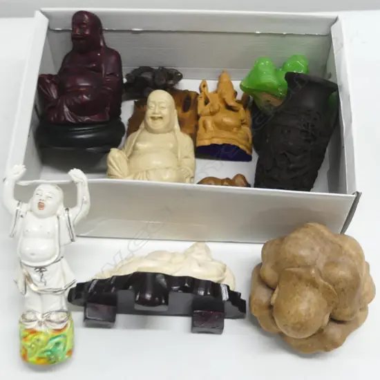 COLLECTION OF 5 HOTEI & 5 OTHER ORIENTAL PCS TALLEST 190MM