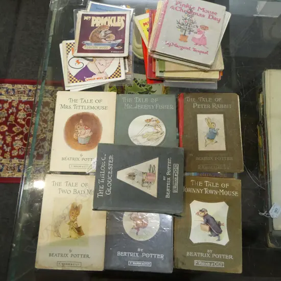 ASST BEATRIX POTTER BOOKS w. JANE PILGRIM, LAWSON WOOD, etc