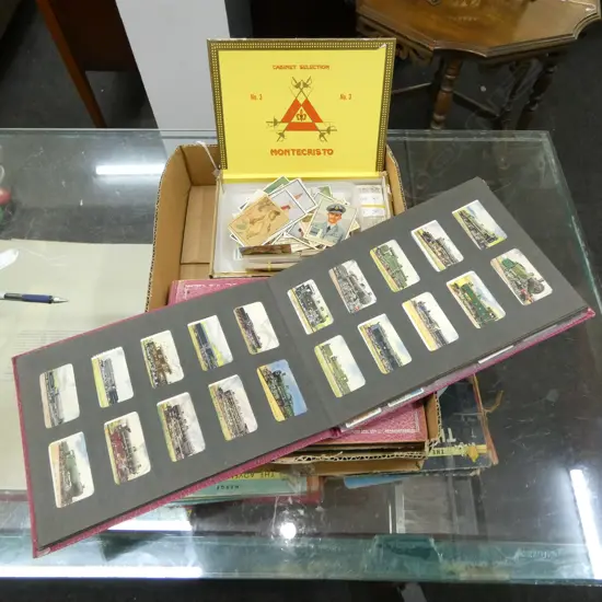 ASST VINTAGE CIGARETTE CARDS; Trains, dogs, etc