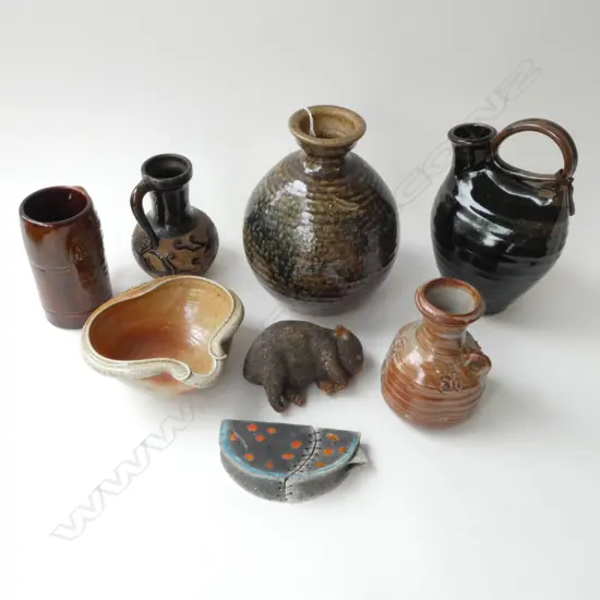 9 PCES STUDIO POTTERY