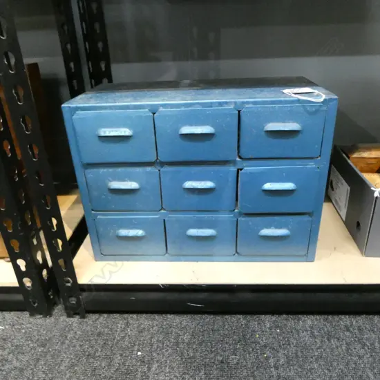 BLUE METAL COLLECTOR'S DRAWERS 330x180x240mm