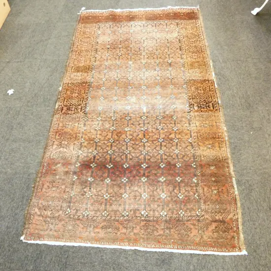 HAND KNOTTED WOOL PILE RUG 2100x1050mm ABRASH