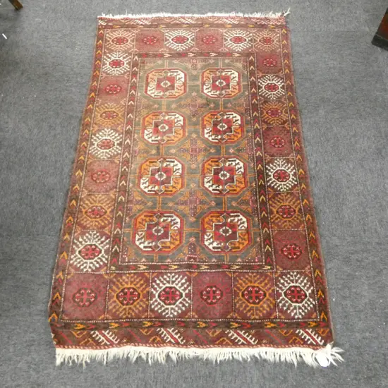 HAND KNOTTED ALL WOOL RUG 1450x860mm