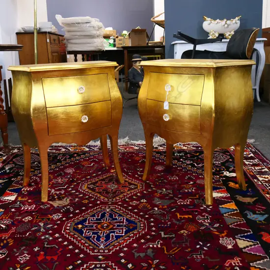 PR GILDED BEDSIDE CABINETS 500x300x610mm