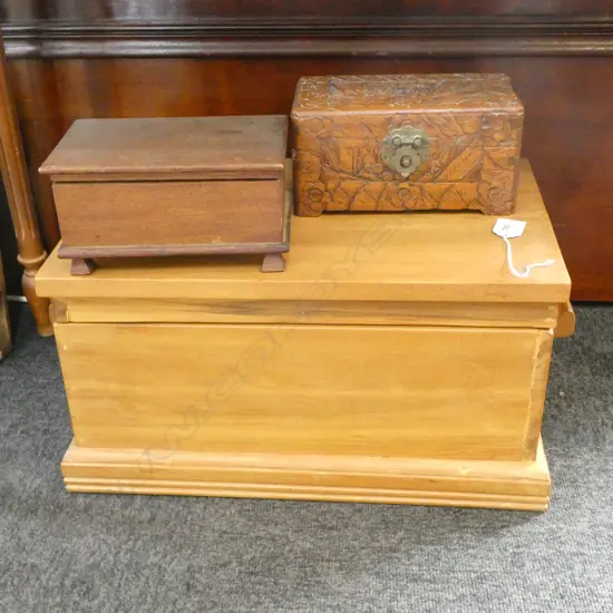 3 WOODEN BOXES LARGEST 480X230MM