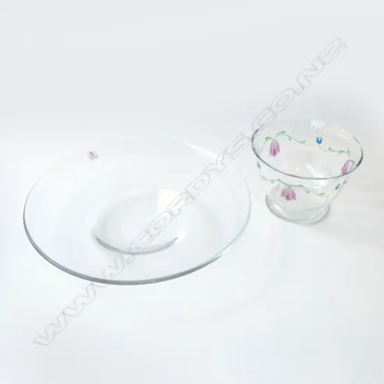 BOXED CALDIER VETRI DELLE VENZIE DISH w. OXED BOHEMIA CRYSTAL SUMMER FLOWERS