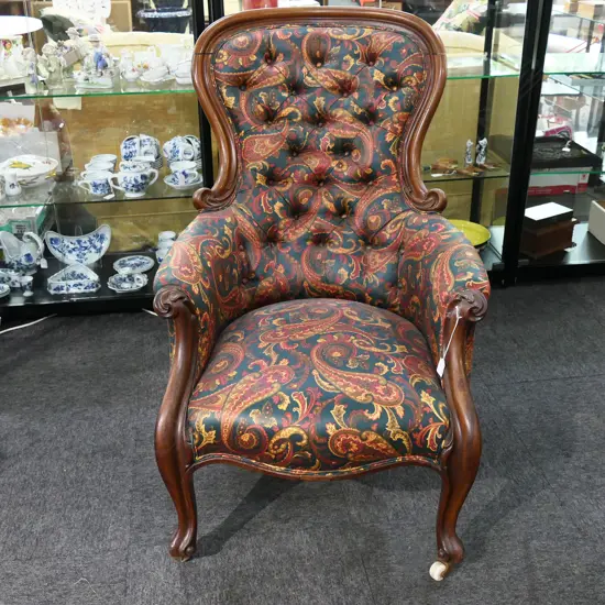 VICTORIAN GRANDFATHER CHAIR