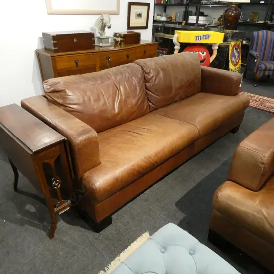 LEATHER SOFA 2150x900x850mm - fading