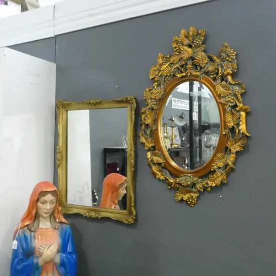 2 GOLD FRAME MIRRORS 785x520mm ornate frame minor fault