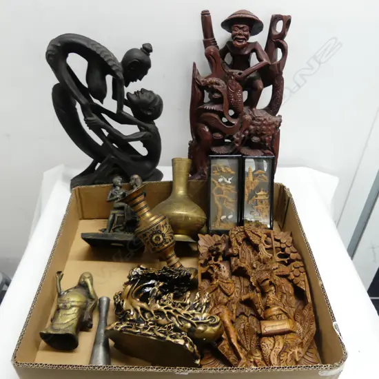 10 PCS BALINESE CARVINGS BRASS ORNS ETC