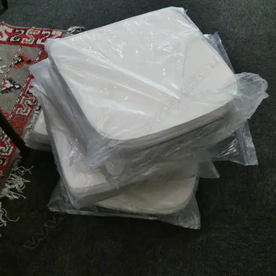 8 WHITE CHAIR PAD SQUAB CUSHIONS