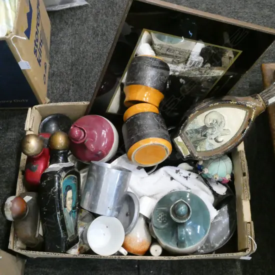 ASST. CERAMICS; DECANTERS ETC