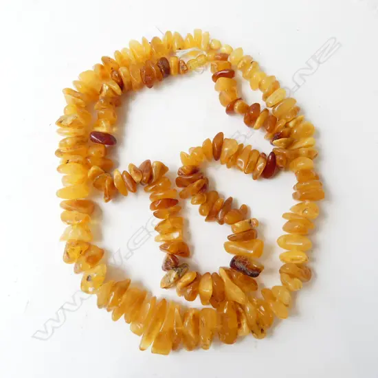 2 AMBER NECKLACES L.550mm