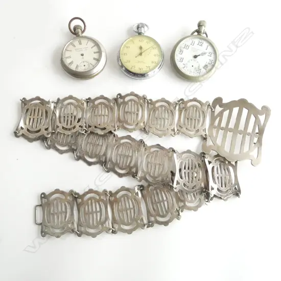 3 POCKET WATCHES & EP VINTAGE BELT