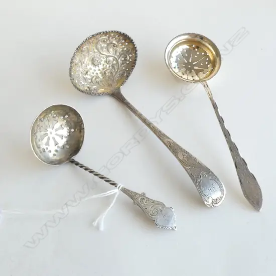 2 SILVER LADLES 62gms + 1 DANISH S/PLATE