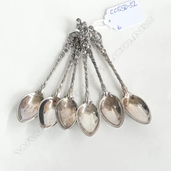 SET 6 NORWAY SILVER FANCY COFFEE SPOONS 47gms