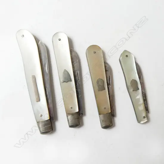 4 MoP POCKET KNIVES w. STG BLADES