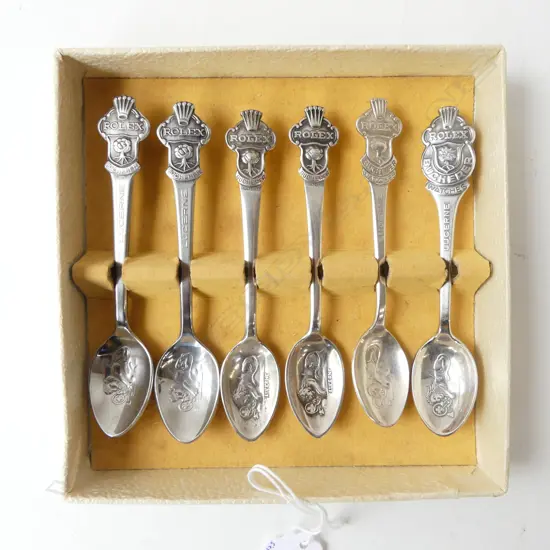 SIX VINTAGE ROLEX TEASPOONS BUCHERER OF SWITZERLAND 