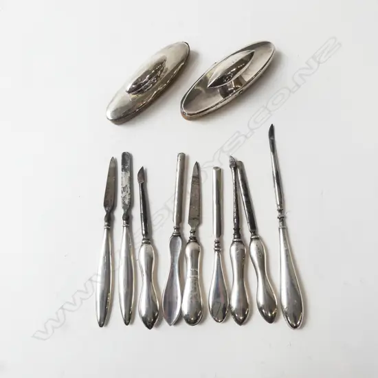 11 STG SILVER MANICURE ITEMS BIRMINGHAM 1908 ETC