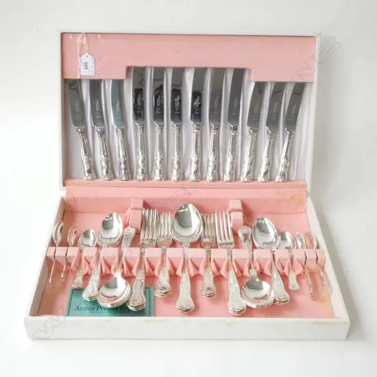 44PC KINGS PATTERN CUTLERY SET COMPLETE 6 PLACE ARTHUR PRICE SHEFFIELD IN CANTEEN