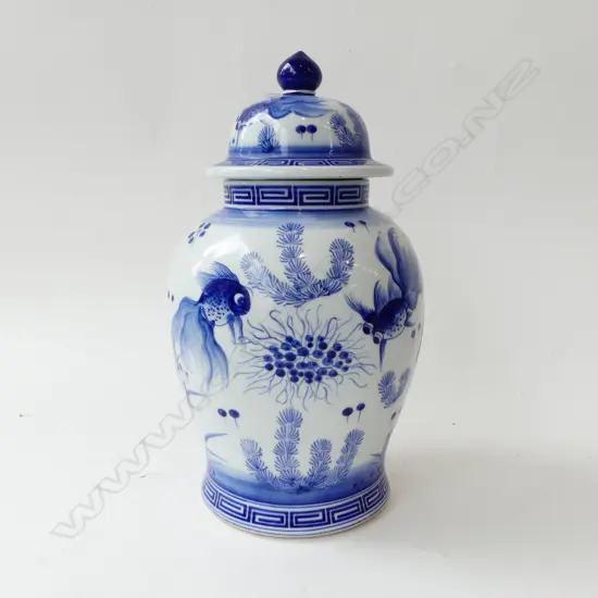 B/W LIDDED GINGER JAR H.310mm