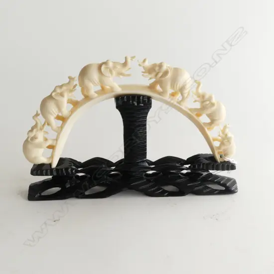 HIPPO IVORY ELEPHANT BRIDGE ON STAND L200MM