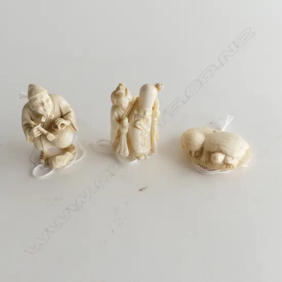 3 IVORY NETSUKE 