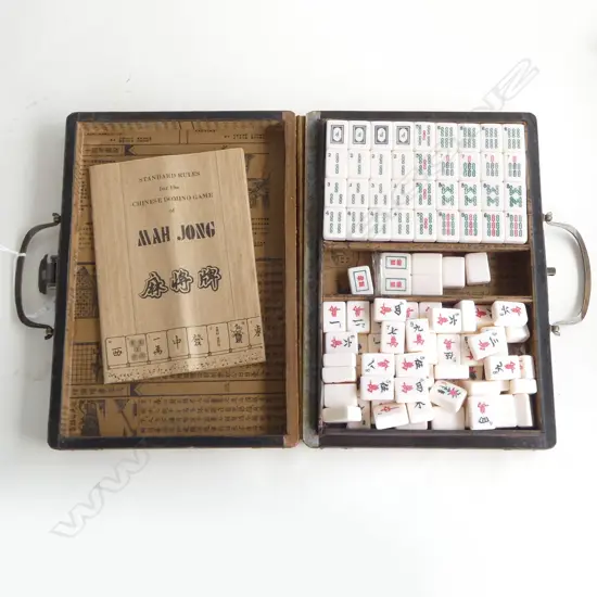 MAH JONG SET IN RED BOX 