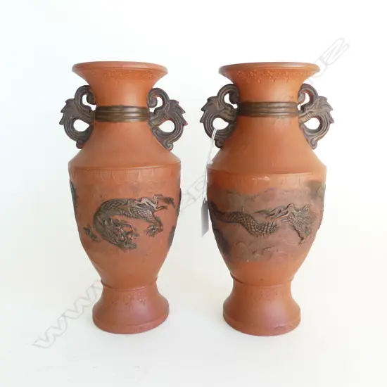 PR TERRACOTTA ORIENTAL VASES H240MM