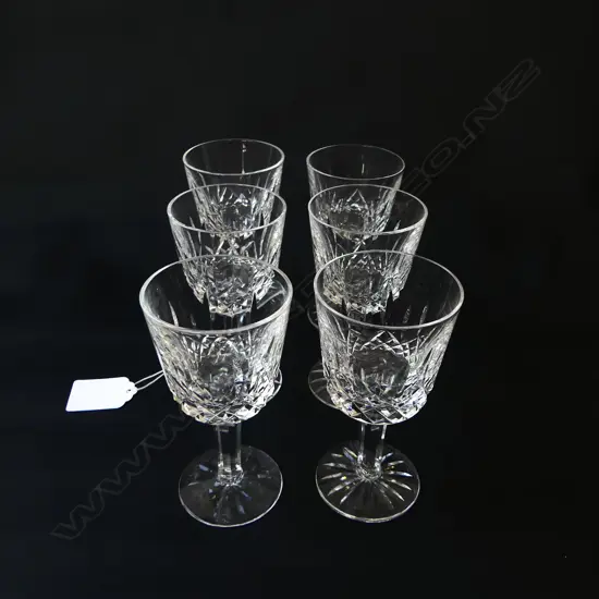 SET OF 6 WATERFORD CRYSTAL ‘LISMORE’ PORT GLASSES, H.105MM