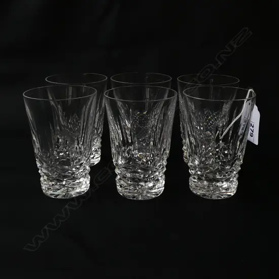 SET OF 6 WATERFORD CRYSTAL TUMBLERS ‘KENMARE’ PATTERN, H.92MM D.60MM