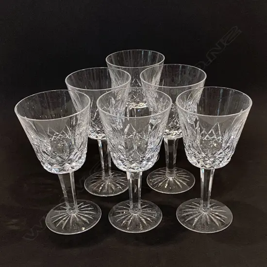 6 WATERFORD LISMORE WINE GLASSES H.150mm