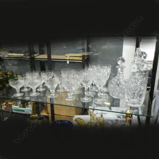 3 ROYAL DOULTON CRYSTAL DECANTERS H.295mm+ 3x6 GLASSES