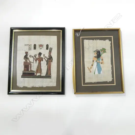 2 FRAMED PPYRUS WORKS, 430x330mm