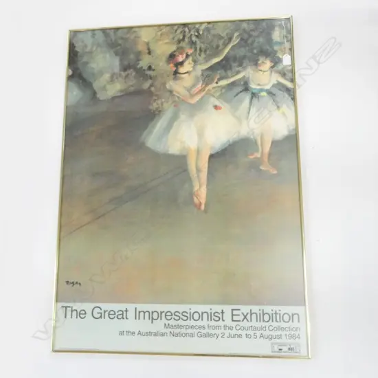 LARGE FRAMED 'THE GREAT IMPRESSIONIST EXHIBITION' POSTER, COURTAULD COLLECTION, AUS. NAT. GALLERY, 1030x735mm