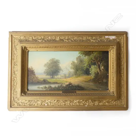 A. BOSSI, LANDSCAPE OIL ON BOARD, 150x300mm