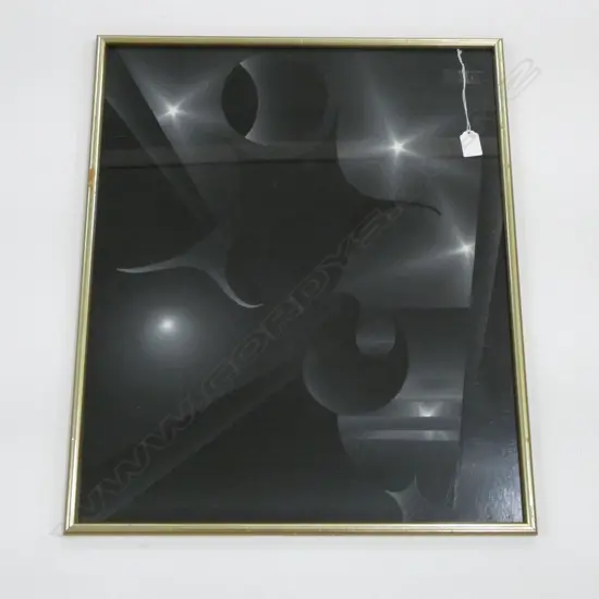 LLOYD HILLYER ABSTRACT ACRYLIC, 'SKY AT NIGHT' 600x500mm