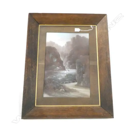 INDISTINCTLY SIGNED, NZ SCENE, OIL ON BOARD, 440x290mm