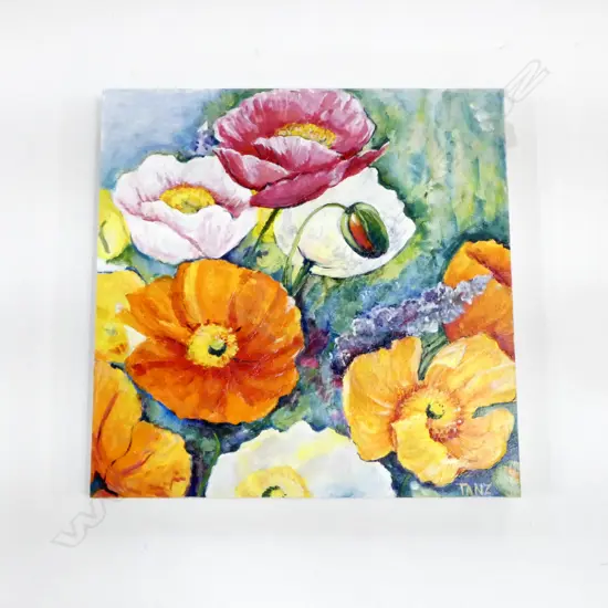 POPPIES ARTWORK SIGNED TANZ 500x500mm