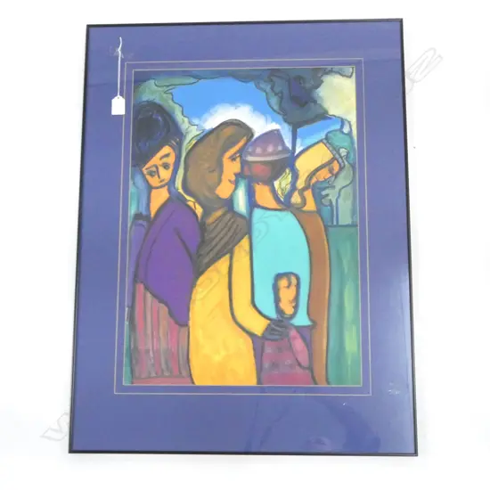 FRAMED WORK, TITLE 'YORRICK'S NO MORE' w. ARTIST 'BRIAN ..." TO REVERSE, 580x410mm