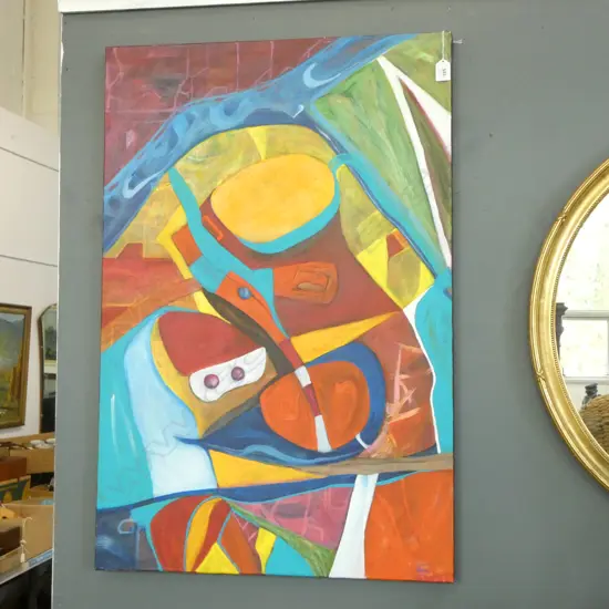 CAROL JONES, ABSTRACT ACRYLIC ON CANVAS, 915x610mm