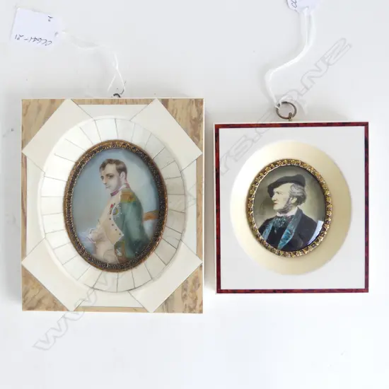 2 IVORY FRAMED MINATURE PAINTINGS, 1 of BONAPARTE, H.120x100mm & 150x120mm