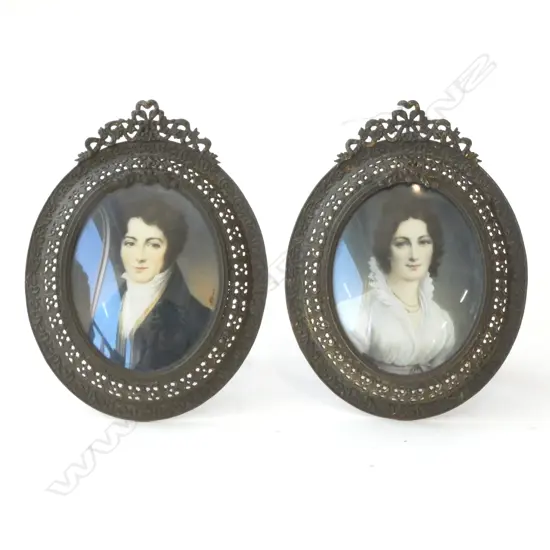 PR REGENCY STYLE PORTRAITS IN OVAL FRAMES 80x60mm